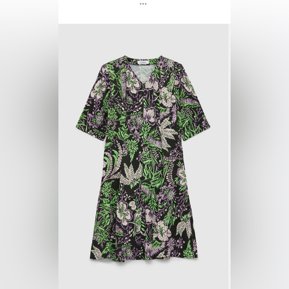 Occasionwear Rodebjer Womens Kandy Vegetal Print Dress Black Size M Color Black
